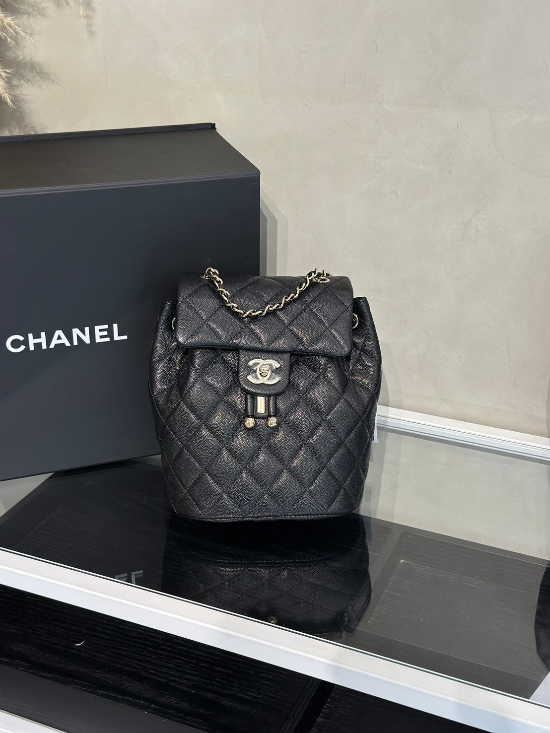 CHANEL 薩爾茨堡雙肩包 - 小號黑金