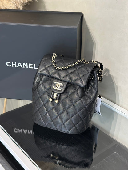 CHANEL 薩爾茨堡雙肩包 - 小號黑金