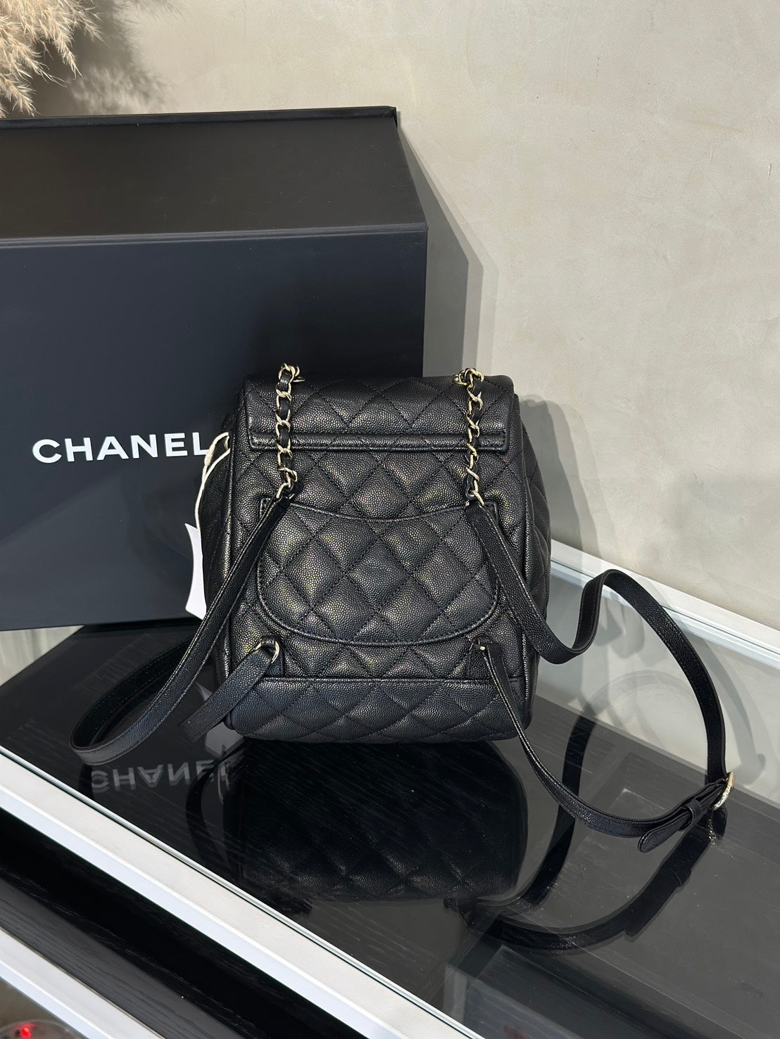 CHANEL 薩爾茨堡雙肩包 - 小號黑金