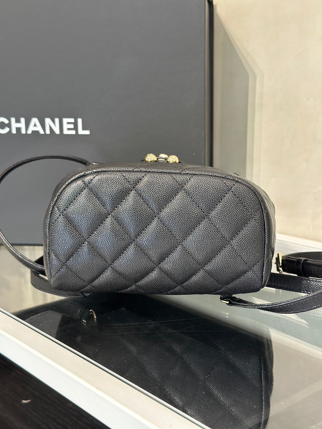CHANEL 薩爾茨堡雙肩包 - 小號黑金