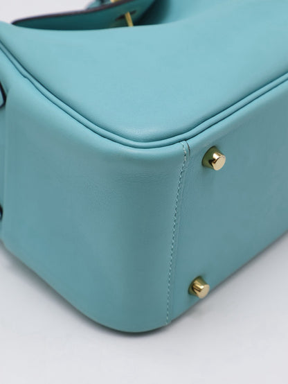 HERMES Mini Lindy - Bleu Atoll 3P 馬卡龍藍金 Y