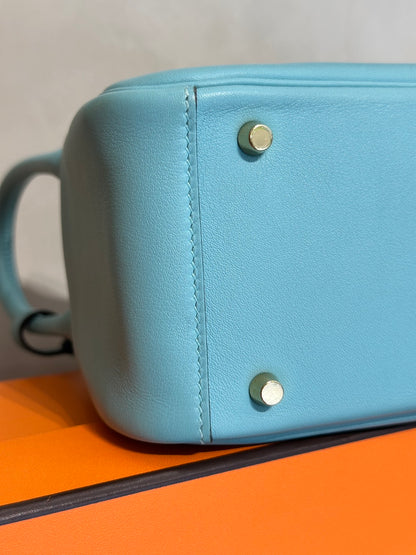 HERMES Mini Lindy - Bleu Atoll 3P 馬卡龍藍金 Y