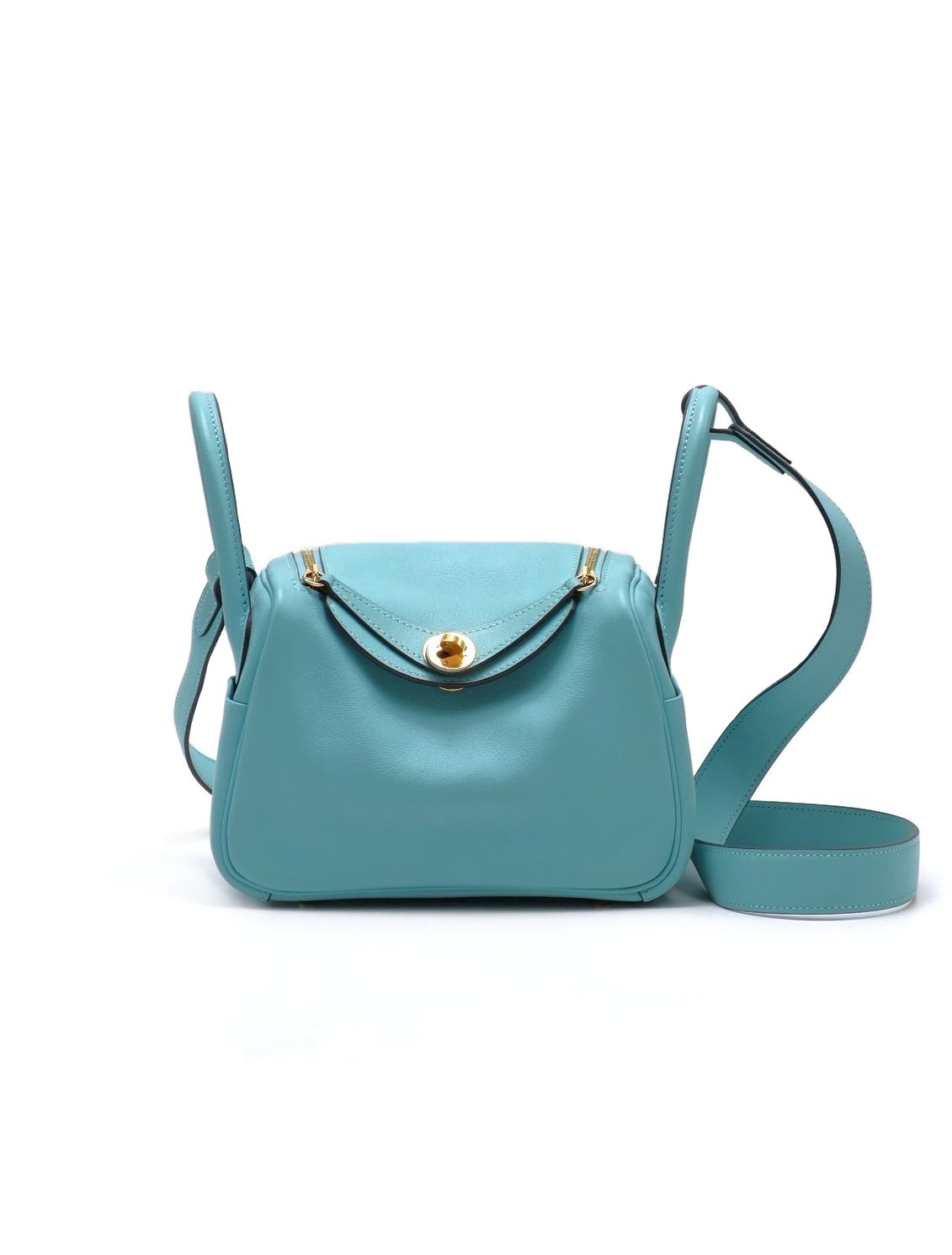 HERMES Mini Lindy - Bleu Atoll 3P 馬卡龍藍金 Y