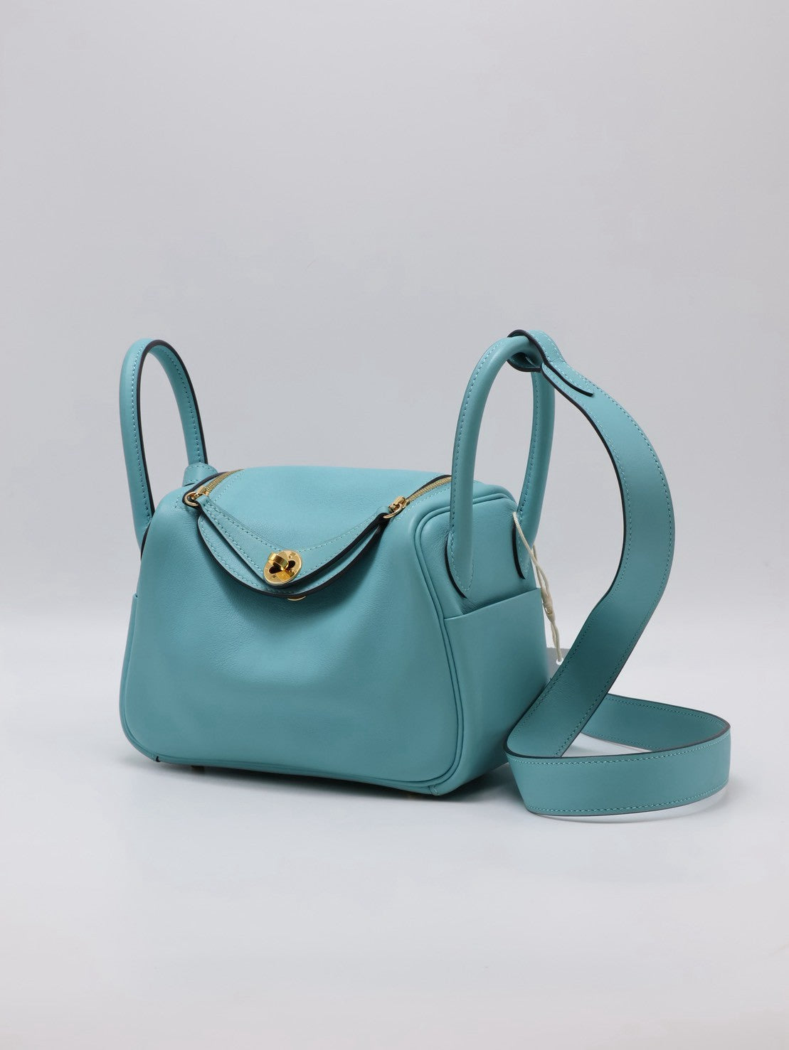 HERMES Mini Lindy - Bleu Atoll 3P 馬卡龍藍金 Y