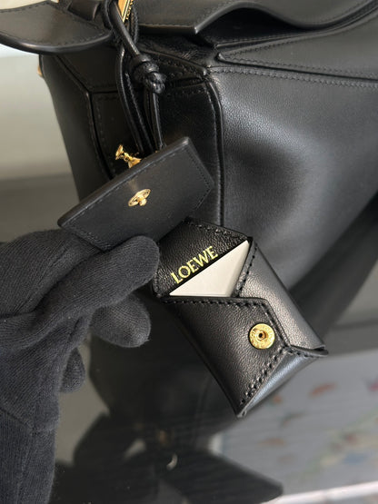 LOEWE Puzzle小牛皮手袋 - 小號黑