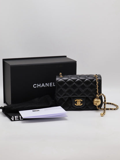 CHANEL 經典口蓋包方胖子 17 - 金球黑金