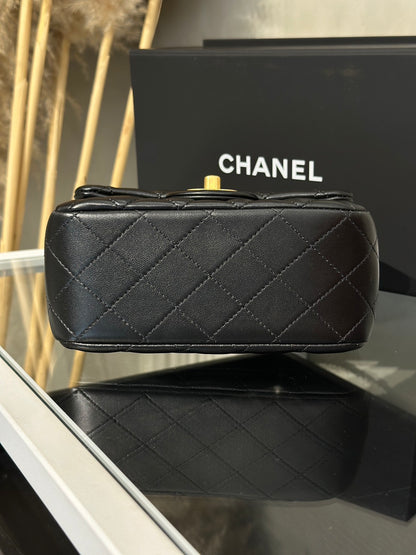 CHANEL 經典口蓋包方胖子 17 - 金球黑金