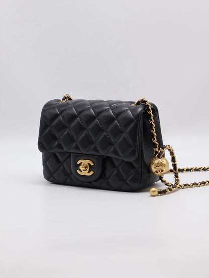 CHANEL 經典口蓋包方胖子 17 - 金球黑金