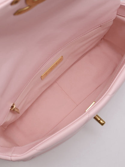 CHANEL 19 Bag 菱格紋手提肩背包 26 - 粉金