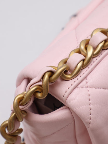 CHANEL 19 Bag 菱格紋手提肩背包 26 - 粉金