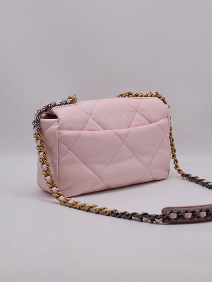 CHANEL 19 Bag 菱格紋手提肩背包 26 - 粉金