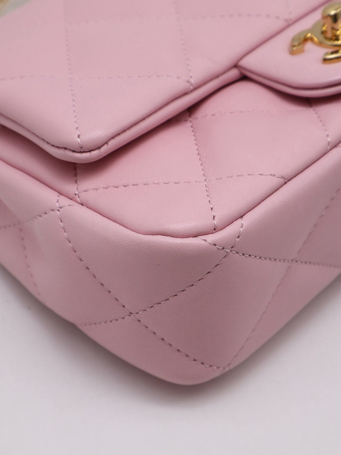 CHANEL 24S壓克力手提Mini CF20 - 粉金