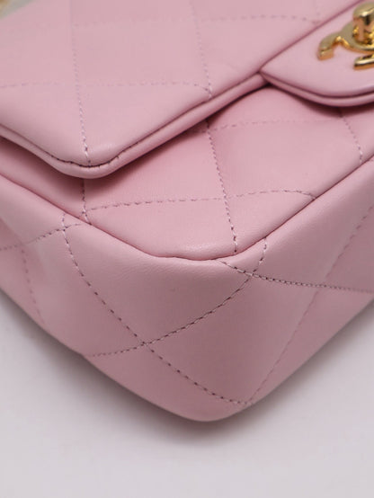 CHANEL 24S壓克力手提Mini CF20 - 粉金
