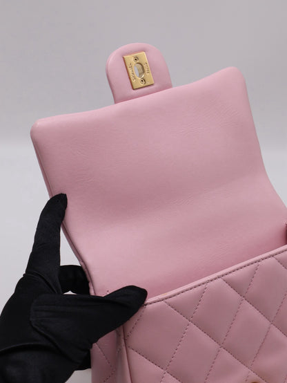CHANEL 24S壓克力手提Mini CF20 - 粉金