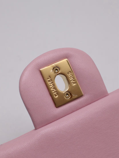 CHANEL 24S壓克力手提Mini CF20 - 粉金