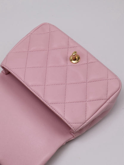 CHANEL 24S壓克力手提Mini CF20 - 粉金