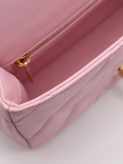 CHANEL 24S壓克力手提Mini CF20 - 粉金