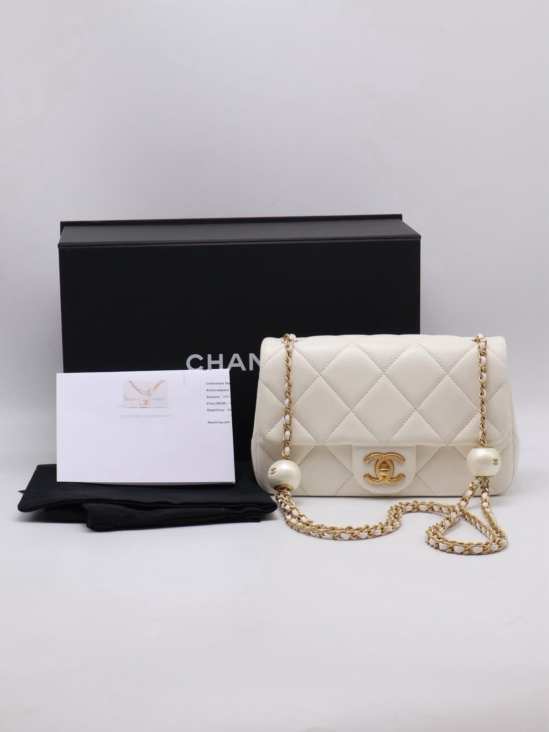 CHANEL 24S珍珠湯圓調節口蓋包 20 - 白金