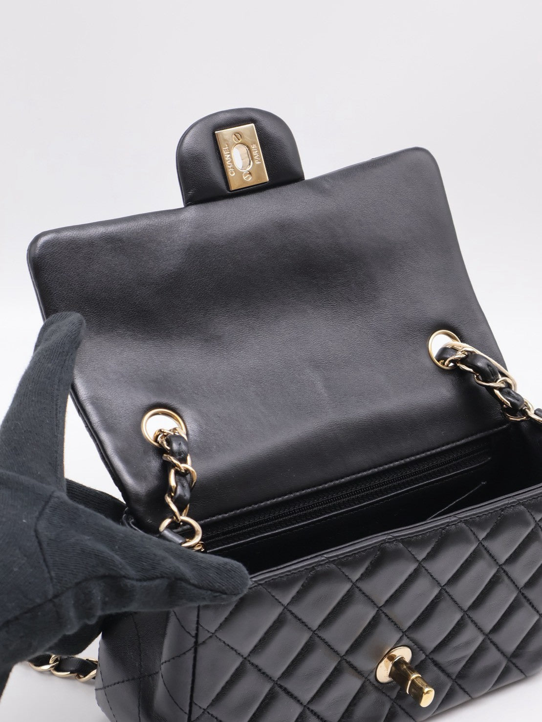 CHANEL 經典口蓋包Mini CF20 - 黑金
