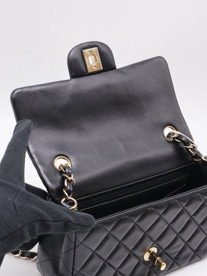 CHANEL 經典口蓋包Mini CF20 - 黑金