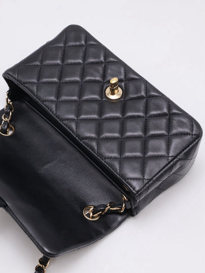 CHANEL 經典口蓋包Mini CF20 - 黑金