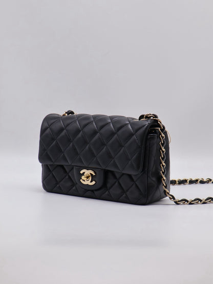 CHANEL 經典口蓋包Mini CF20 - 黑金