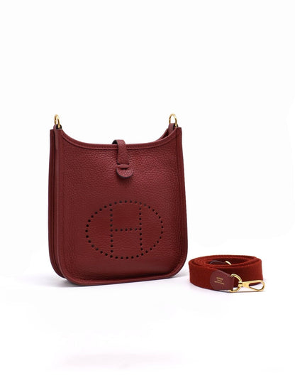 HERMES Mini Evelyne - Rouge H 55 愛馬仕紅金 B