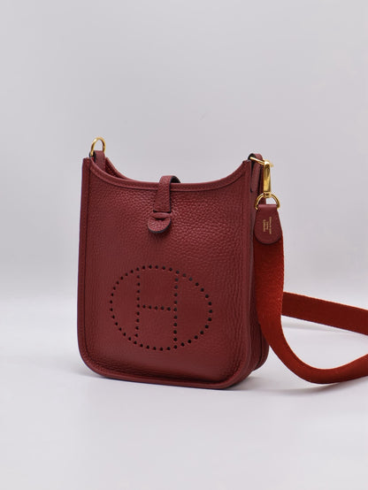 HERMES Mini Evelyne - Rouge H 55 愛馬仕紅金 B