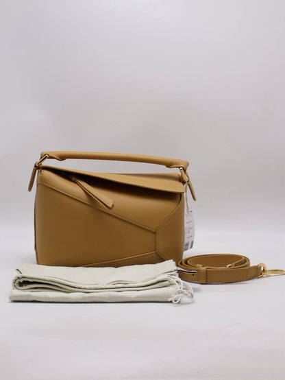 LOEWE Puzzle小牛皮手袋 - 小號薑黃色