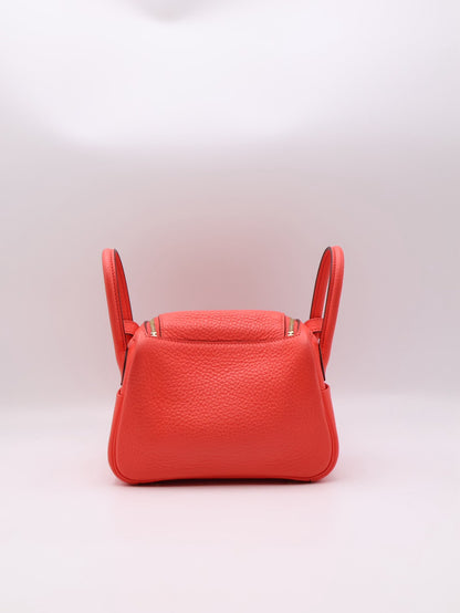 HERMES Mini Lindy - Rose Texas 0E 德克薩斯粉金 Z