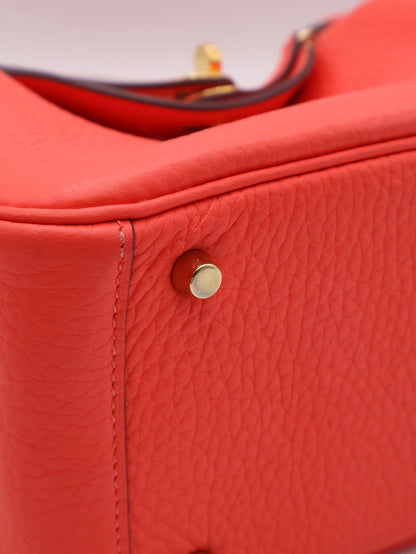 HERMES Mini Lindy - Rose Texas 0E 德克薩斯粉金 Z