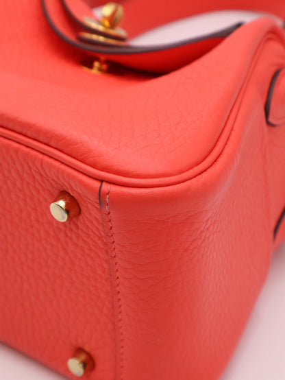HERMES Mini Lindy - Rose Texas 0E 德克薩斯粉金 Z