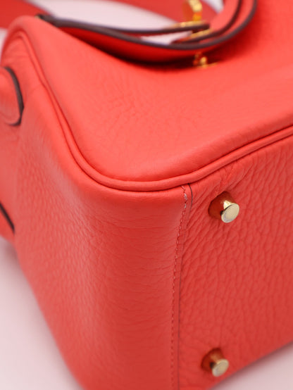 HERMES Mini Lindy - Rose Texas 0E 德克薩斯粉金 Z