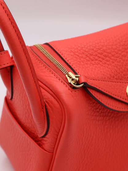 HERMES Mini Lindy - Rose Texas 0E 德克薩斯粉金 Z