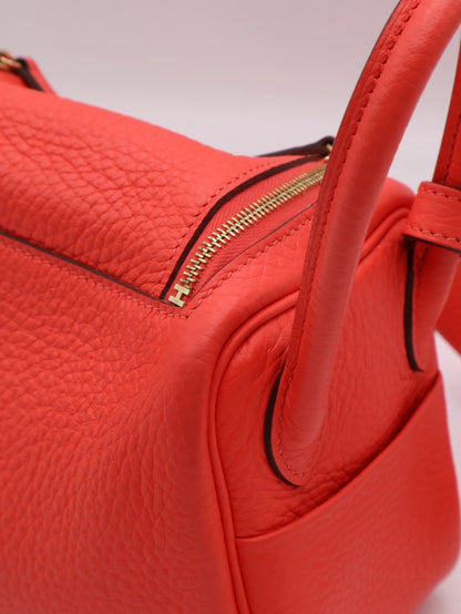 HERMES Mini Lindy - Rose Texas 0E 德克薩斯粉金 Z