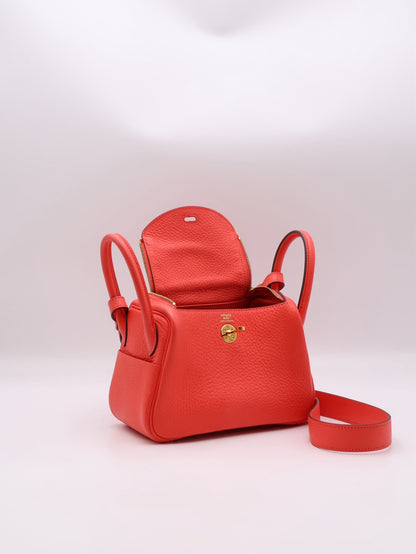 HERMES Mini Lindy - Rose Texas 0E 德克薩斯粉金 Z