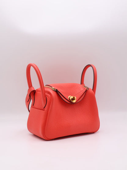 HERMES Mini Lindy - Rose Texas 0E 德克薩斯粉金 Z