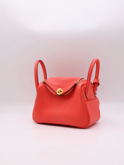 HERMES Mini Lindy - Rose Texas 0E 德克薩斯粉金 Z