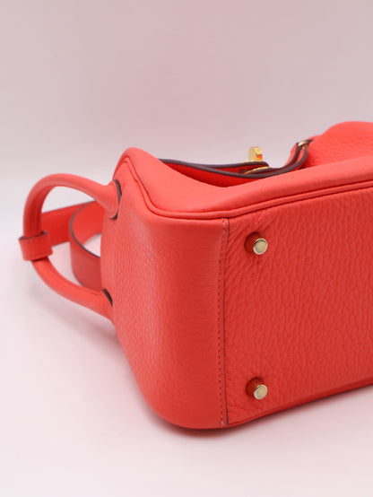 HERMES Mini Lindy - Rose Texas 0E 德克薩斯粉金 Z