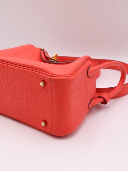 HERMES Mini Lindy - Rose Texas 0E 德克薩斯粉金 Z
