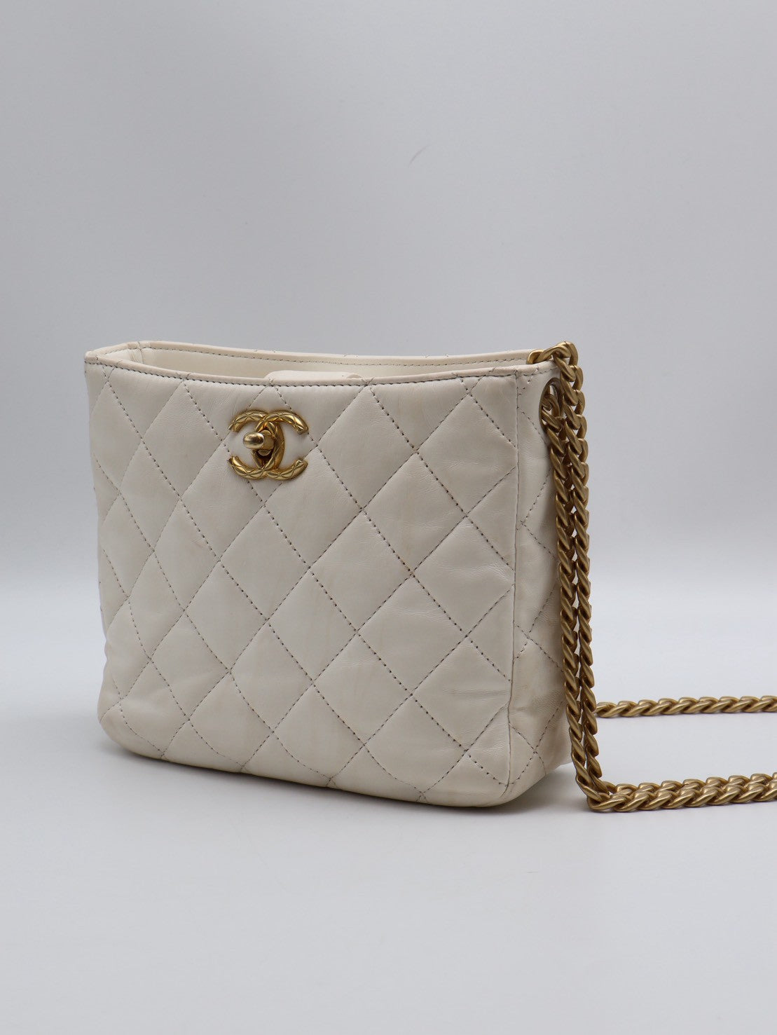 CHANEL 23B金柱調節釦Hobo - 白金