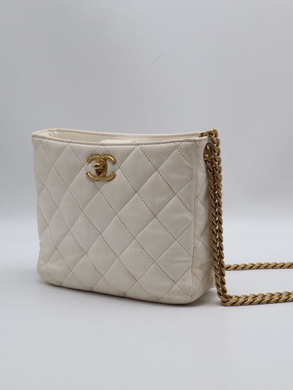 CHANEL 23B金柱調節釦Hobo - 白金