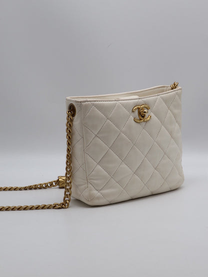 CHANEL 23B金柱調節釦Hobo - 白金