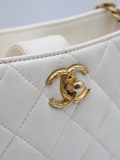 CHANEL 23B金柱調節釦Hobo - 白金