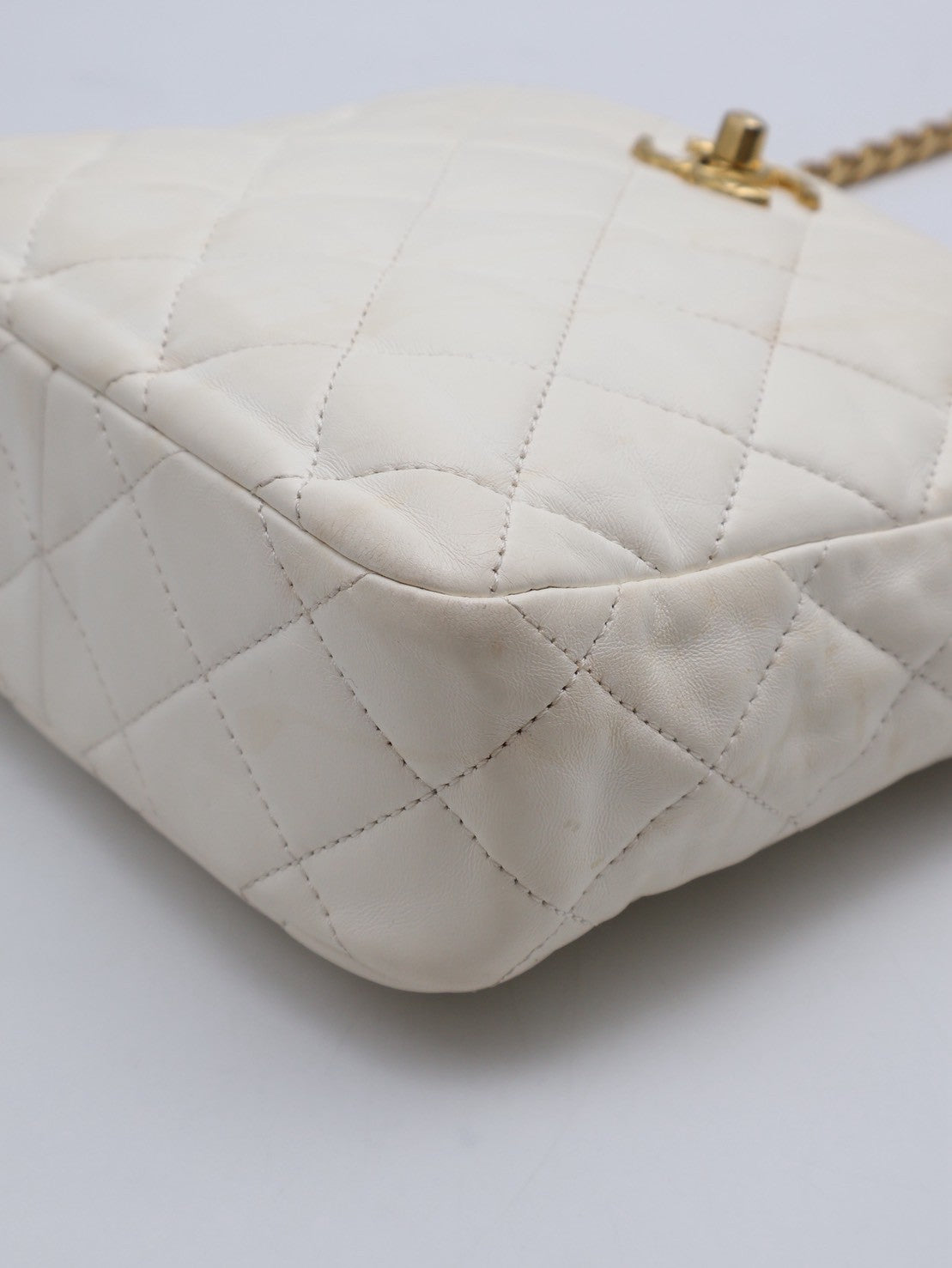 CHANEL 23B金柱調節釦Hobo - 白金