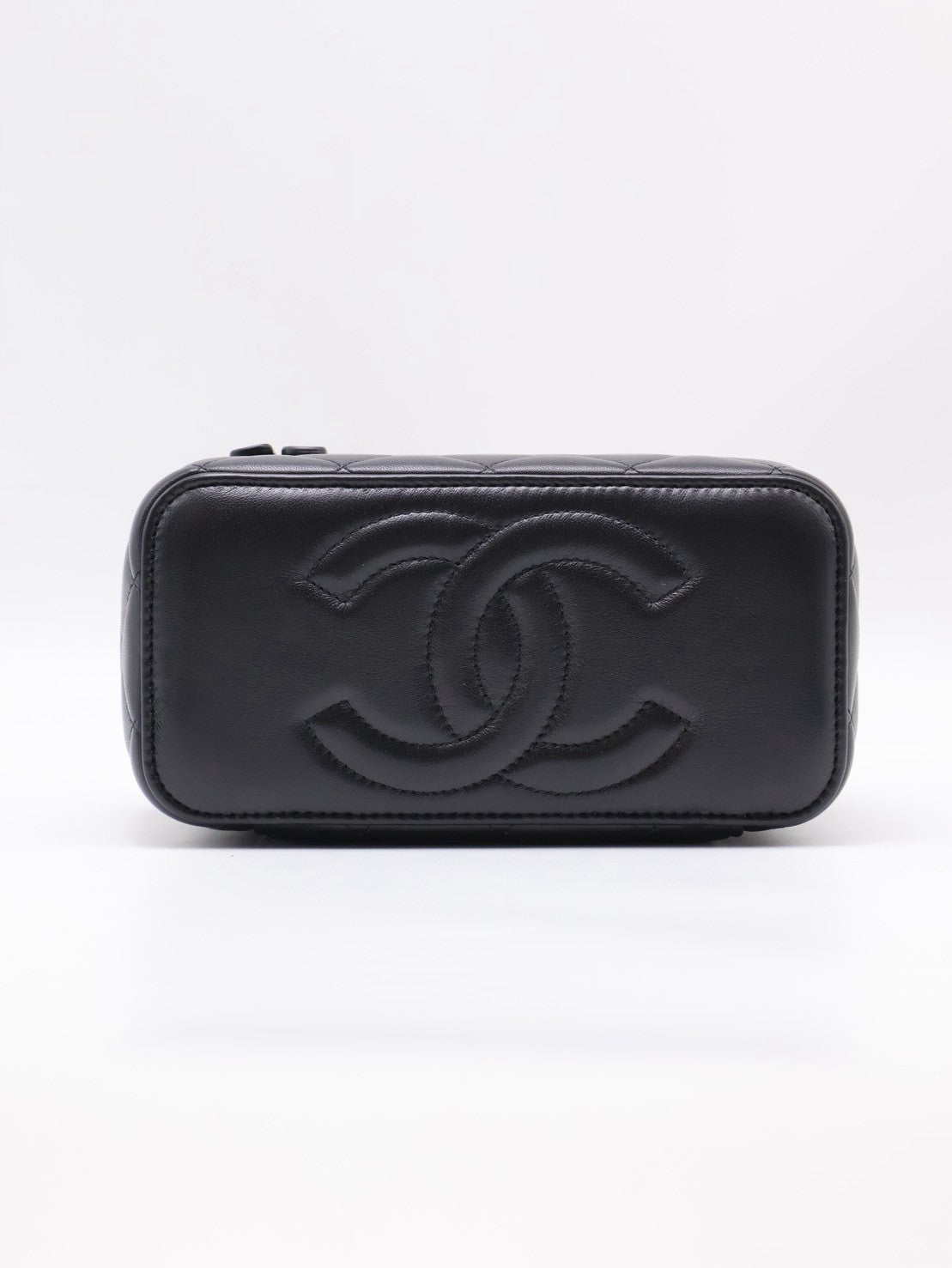 CHANEL 經典羊皮金球長盒子 - 黑金