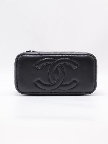 CHANEL 經典羊皮金球長盒子 - 黑金