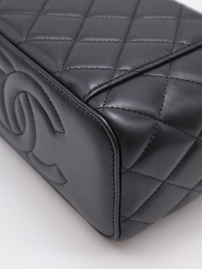 CHANEL 經典羊皮金球長盒子 - 黑金