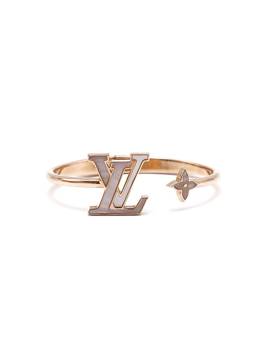 LOUIS VUITTON Lady LV Pearlescent玫瑰金手環 - S