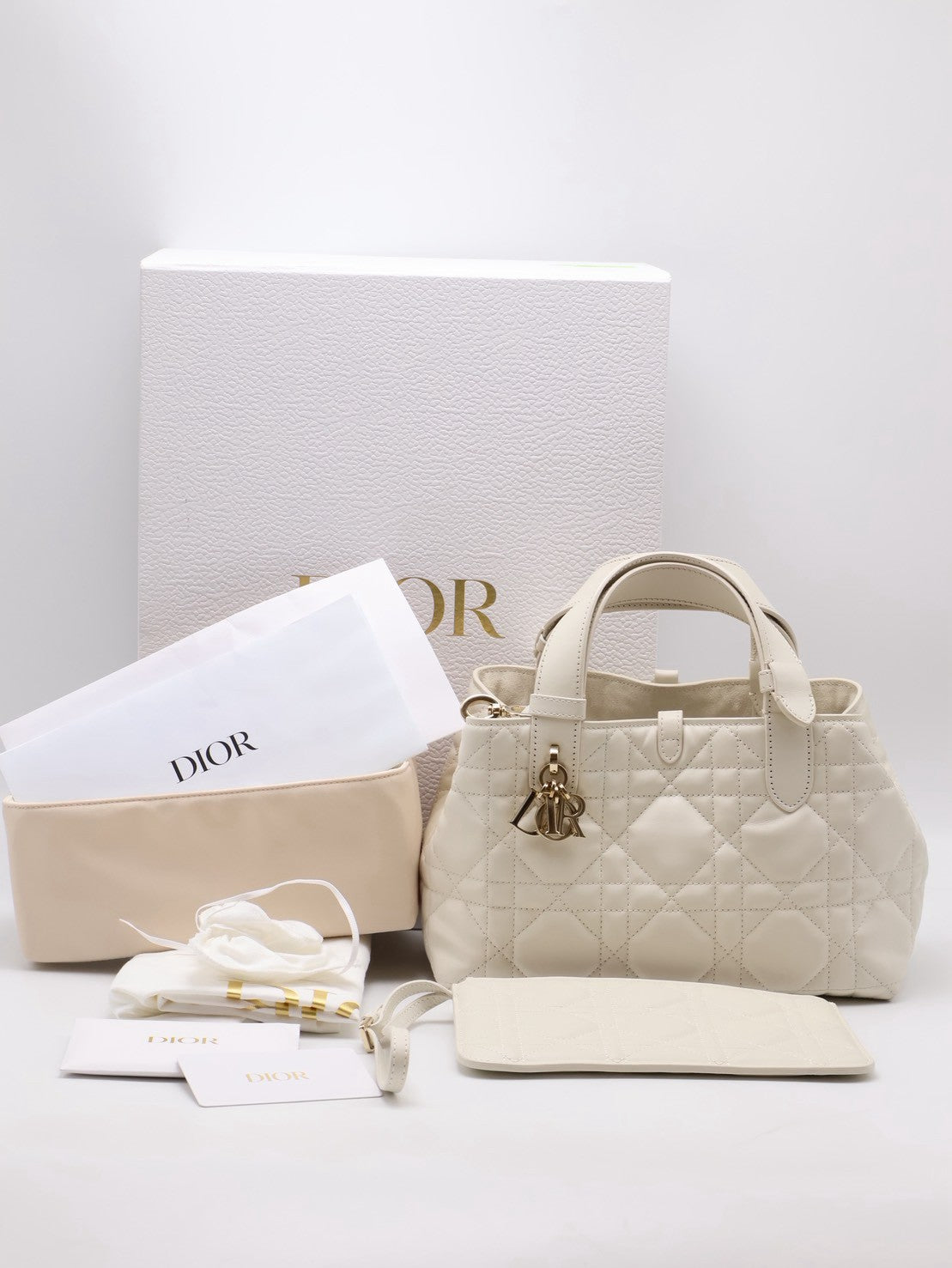 DIOR Toujours小牛皮托特包 - 小號白金